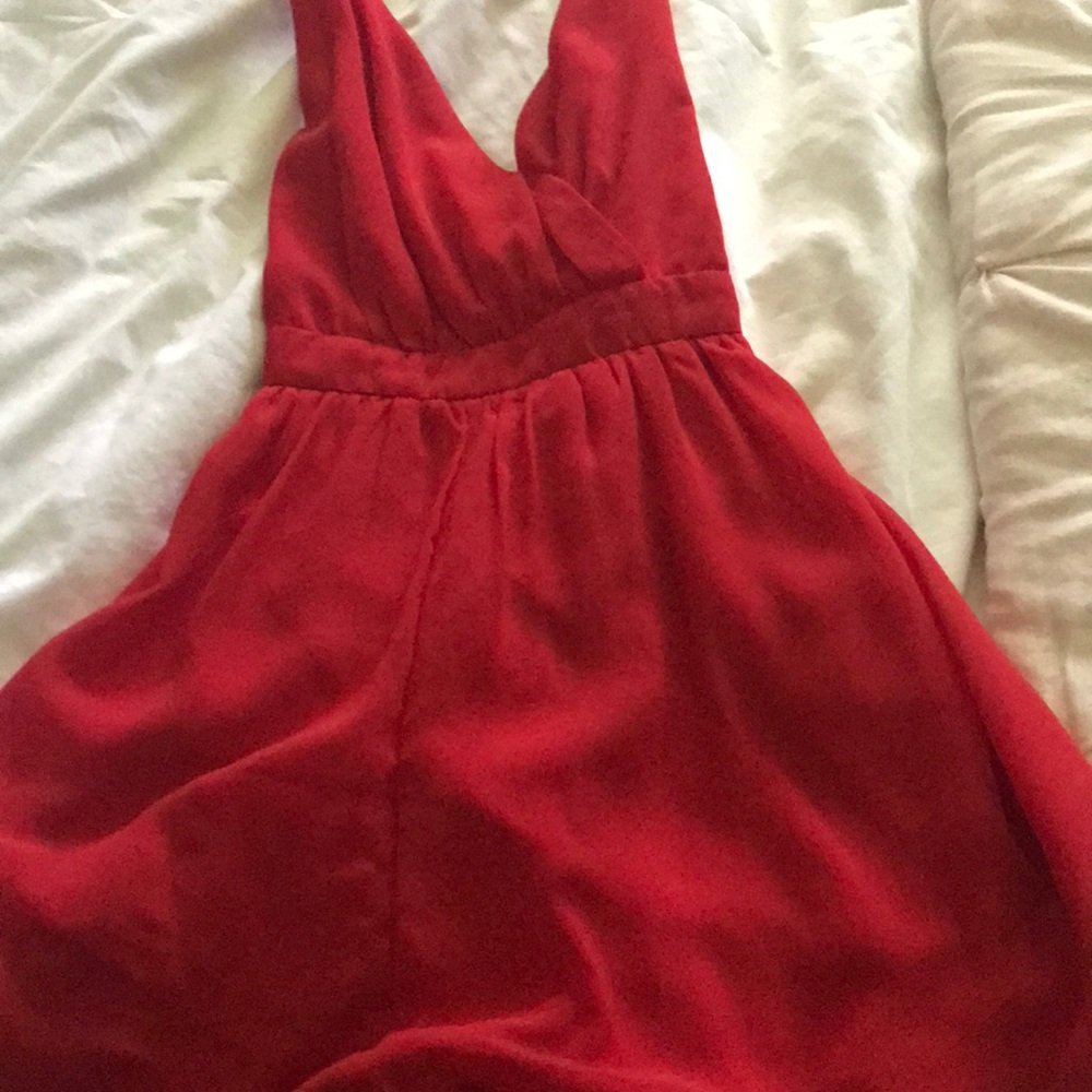 Red chiffon romper